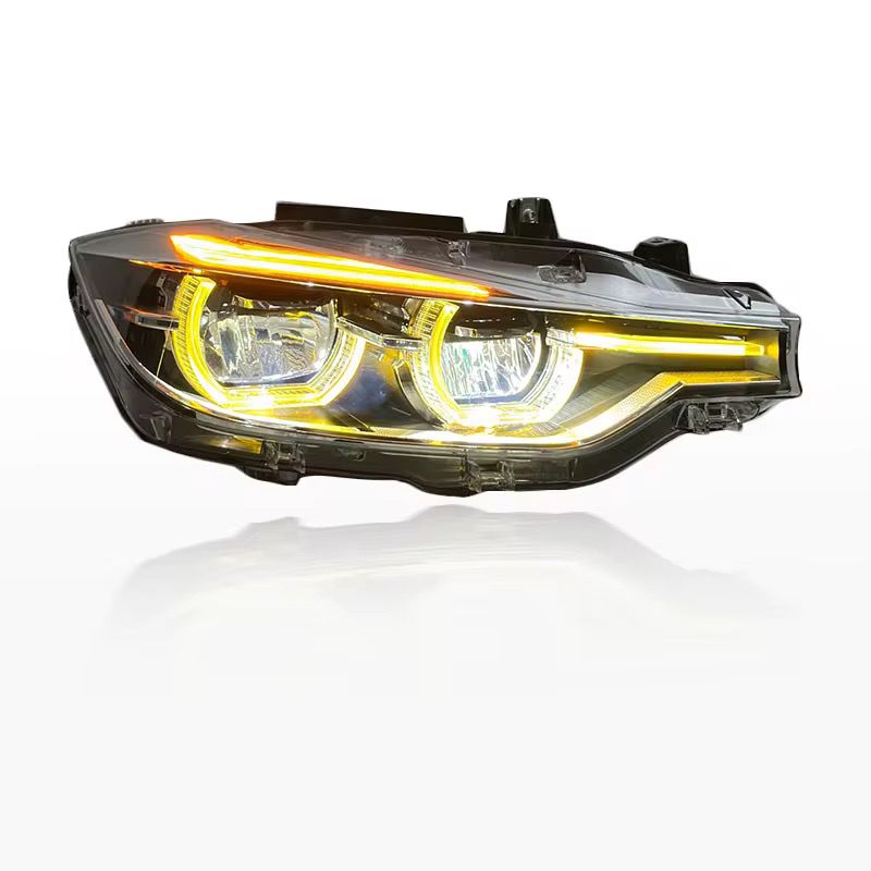 Faruri Full LED BMW F30/F31 2012–2019 cu DRL Switchback (Alb → Galben la Flash)